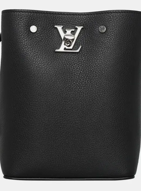 Louis Vuitton Nano LockMe Bucket Black Calfskin Leather Crossbody Bag