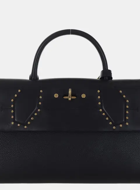 Louis Vuitton City Steamer Pochette Black Leather Top Handle Bag