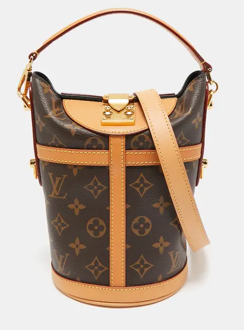Louis Vuitton Duffle Brown Coated Canvas and Leather Bucket bag