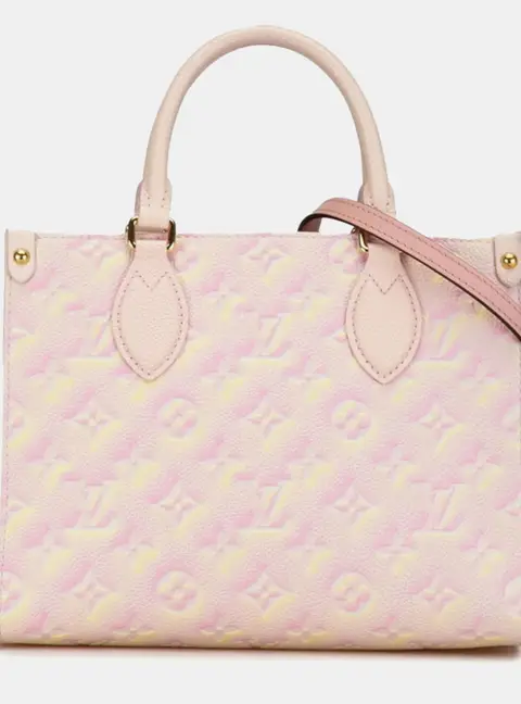 Louis Vuitton Pink Monogram Empreinte Summer Stardust OnTheGo PM Tote Bag