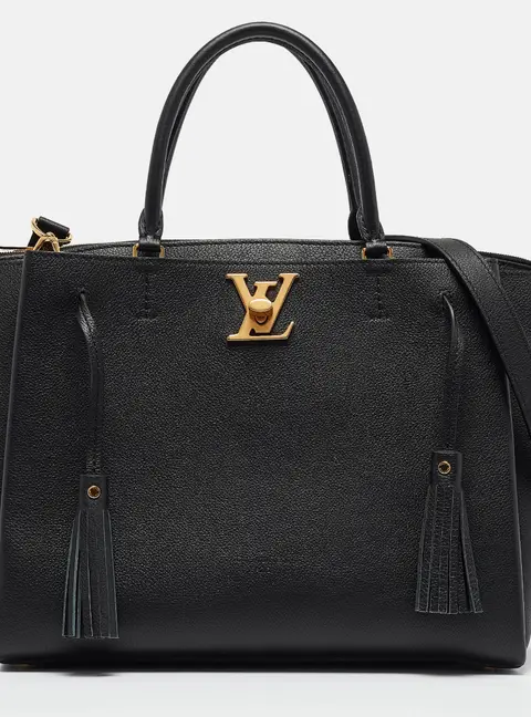 Louis Vuitton lockmeto Black Leather Tote Bag