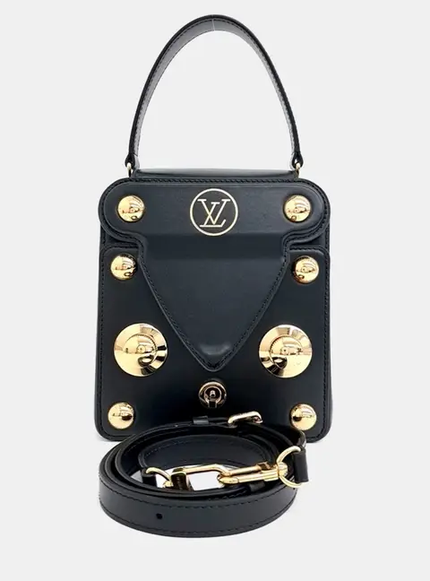 Louis Vuitton S Lock XL Black Calfskin Leather Crossbody Bag