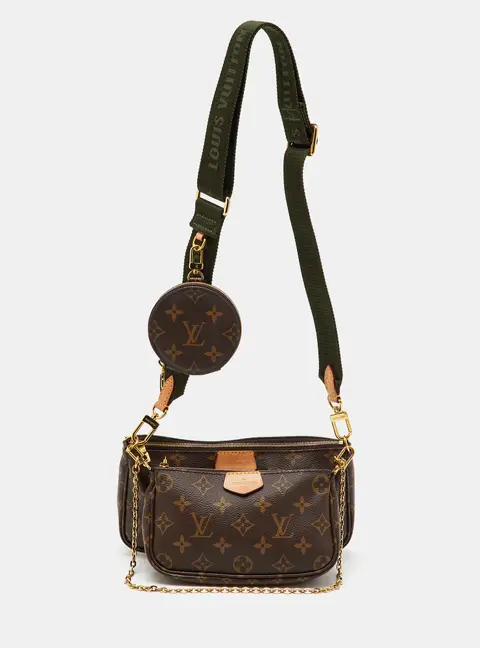 Louis Vuitton Khaki Green Monogram Canvas Multi Pochette Accessoires Bag