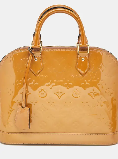 Louis Vuitton Alma Small Beige Patent Leather Satchel