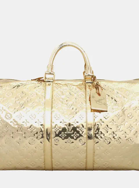 Louis Vuitton Keepall 55 Gold Monogram Mirroir Patent Leather Boston Bag