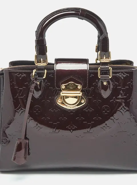Louis Vuitton Melrose Burgundy Patent Leather Tote Bag