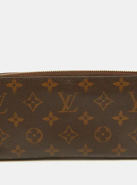 Louis Vuitton Zippy Medium Brown Coated Canvas Zip Around