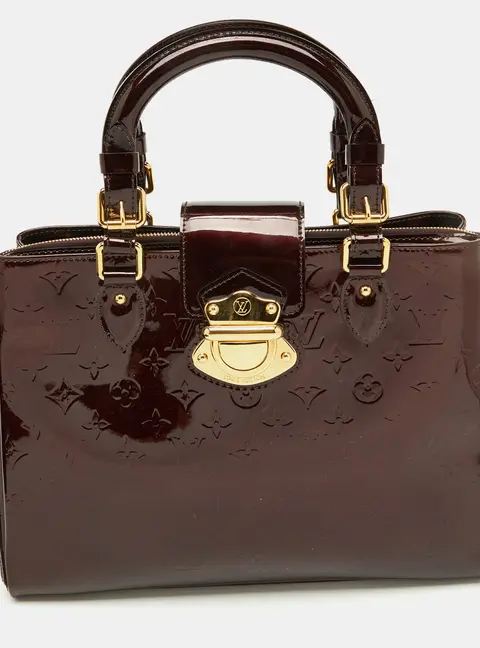 Louis Vuitton Melrose Medium Burgundy Patent Leather Tote Bag