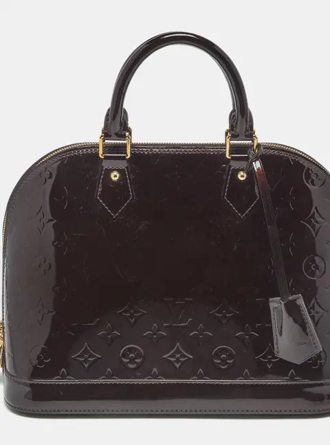 Louis Vuitton Alma Small Burgundy Patent Leather Satchel