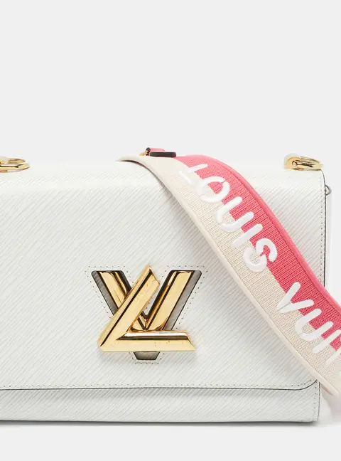 Louis Vuitton Twist Medium White Fabric and Leather Shoulder Bags