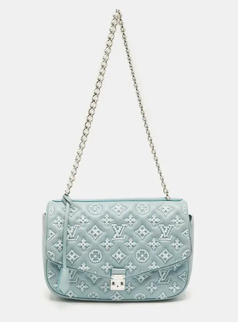 Louis Vuitton Blue Monogram Leather Mama Perles Pochette Bag