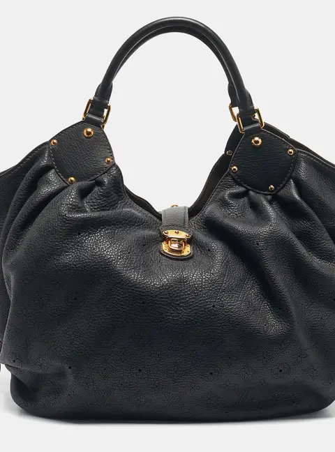 Louis Vuitton Black Monogram Mahina Leather Surya XL Bag