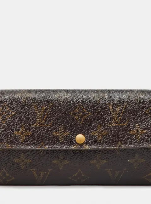 Louis Vuitton Sarah Brown Coated Canvas Continental Wallet