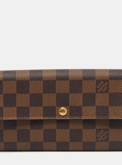 Louis Vuitton Sarah Brown Coated Canvas Continental Wallet