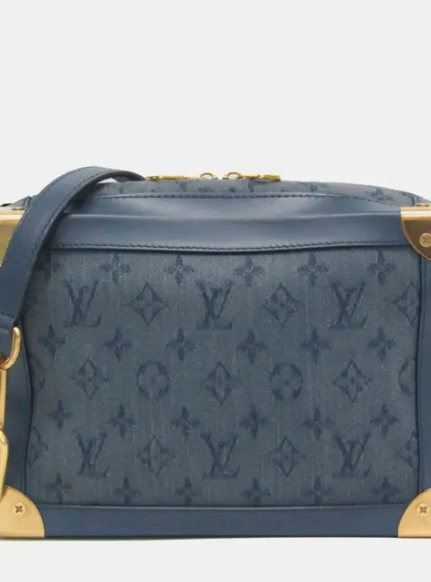 Louis Vuitton Monogram Denim Soft Trunk Shoulder Bag Blue