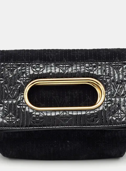 Louis Vuitton Black Monogram Suede Limited Edition Motard Afterdark Clutch