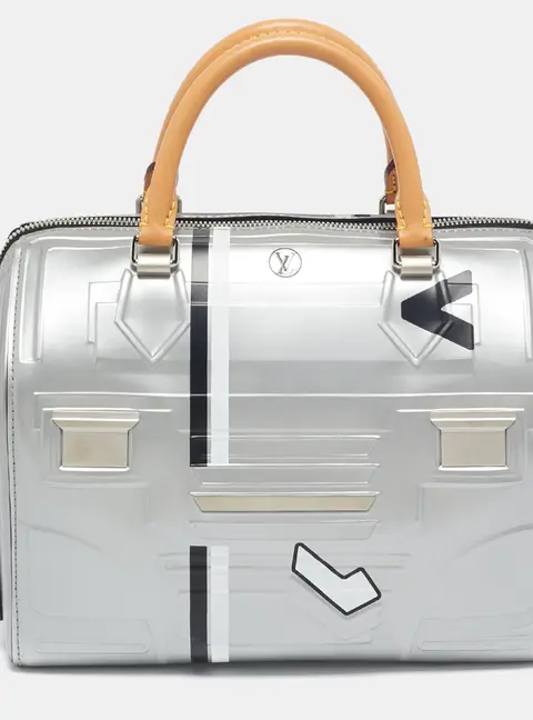 Louis Vuitton Silver Epi Spaceship Embossed Leather Speedy 25 Bag