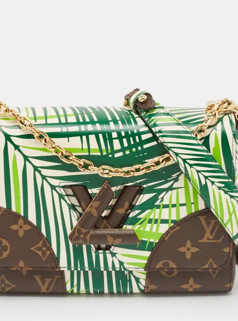 Louis Vuitton Twist Medium Green Coated Canvas and Leather Shoulder Bags