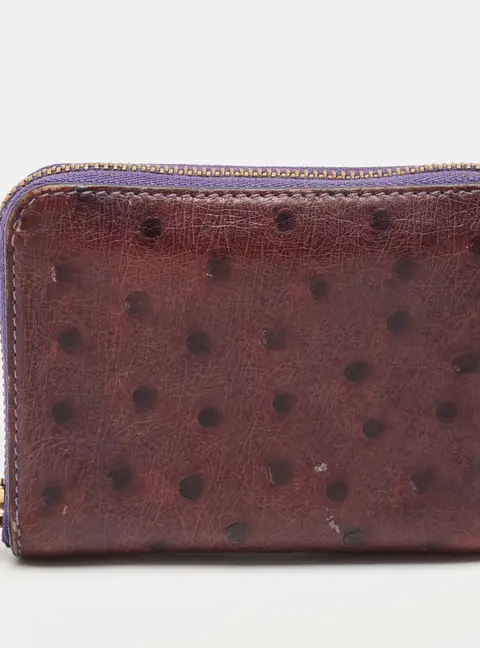 Louis Vuitton Zippy Purple Ostrich Leather Coin Purse