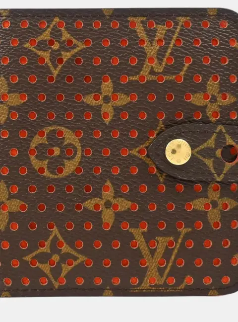 Louis Vuitton Compact Zip Wallet Monogram Perfo Orange Monogram Canvas Wallet