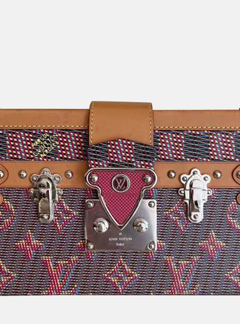 Louis Vuitton Petite Malle PM Multicolor Monogram Canvas Calfskin Leather Crossbody Bag