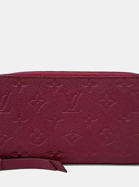 Louis Vuitton Zippy PM Burgundy Monogram Empreinte Leather Wallet Bag
