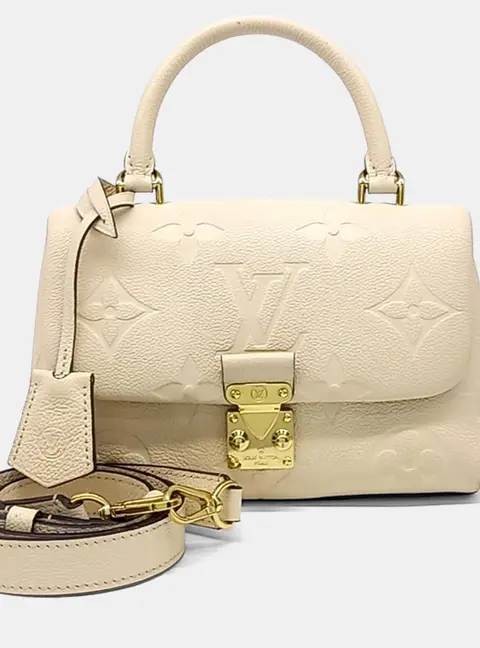 Louis Vuitton Madeleine BB Cream Monogram Empreinte Leather Top Handle Bag