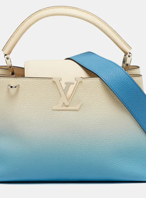Louis Vuitton Capucines Blue Leather Top Handle Bags