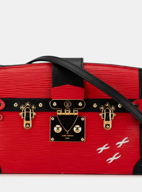 Louis Vuitton Epi Trunk Red Black Epi Leather Clutch Bag