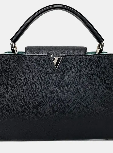 Louis Vuitton Capucines MM Black Taurillon Leather Top Handle Bag