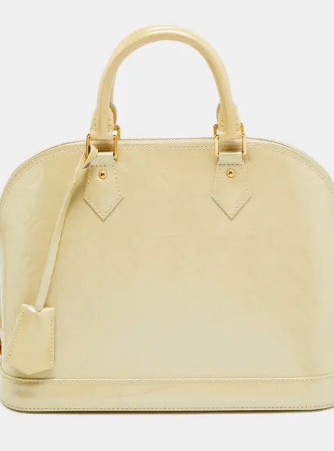 Louis Vuitton Alma PM Blanc Corail Monogram Vernis Bag