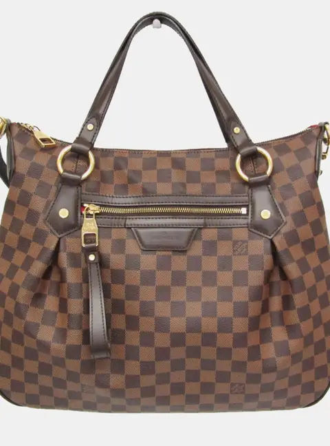 Louis Vuitton Damier Evora MM Shoulder Bag Brown Ebene