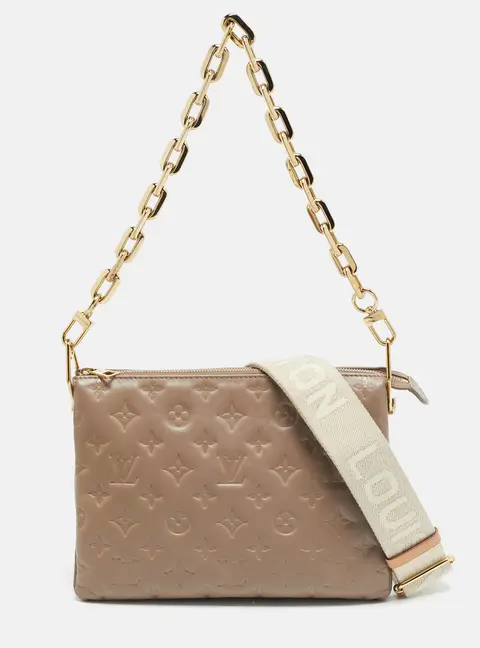 Louis Vuitton Coussin PM Taupe Monogram Embossed Bag