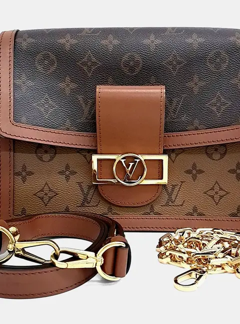Louis Vuitton Dauphine MM Brown Monogram Reverse Canvas Shoulder Bag