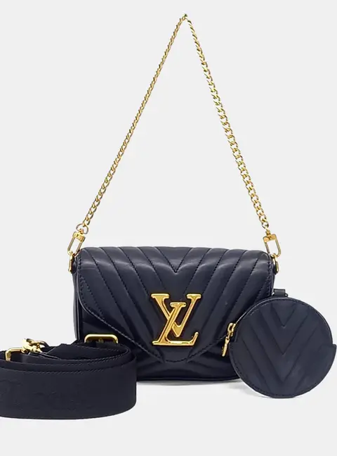 Louis Vuitton New Wave Multi Pochette Black Calfskin Leather Crossbody Bag