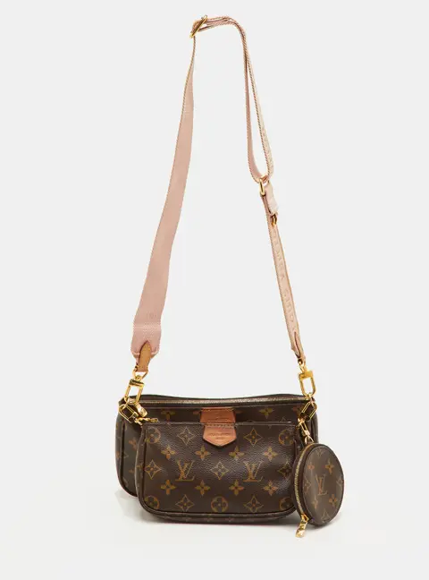 Louis Vuitton Multi-Pochette Accessories Rose Ballerine Monogram Canvas Bag