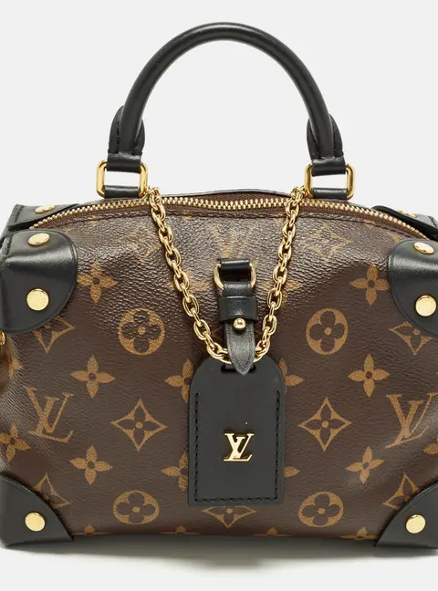 Louis Vuitton Petite Malle Souple Black Monogram Canvas Top Handle Bag