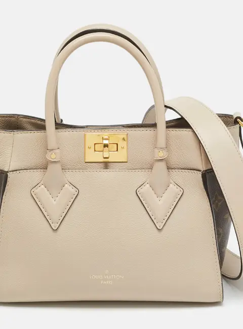 Louis Vuitton On My Side PM Greige Monogram Canvas and Leather Bag
