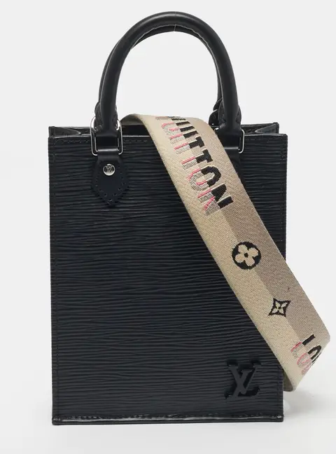 Louis Vuitton Sac Plat Petit Black Epi Leather Tote