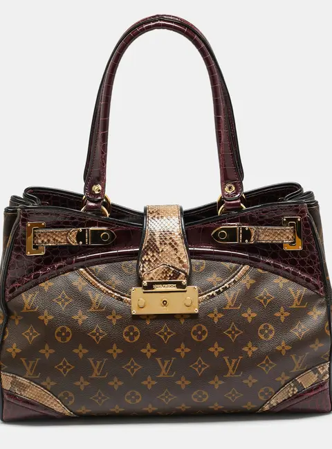 Louis Vuitton Monogramissime GM Tricolor Monogram Canvas and Exotic Shopper Bag