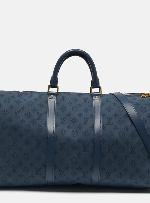 Louis Vuitton Keepall Bandouliere 50 Navy Monogram Denim Duffel Bag