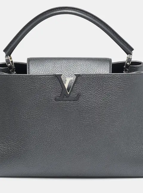 Louis Vuitton Capucines MM Grey Leather Bag