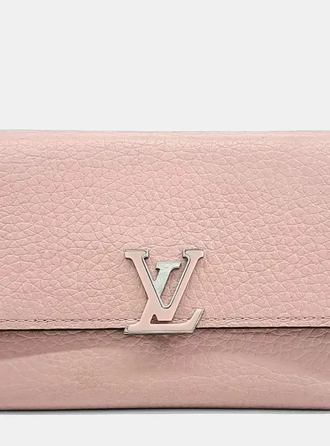 Louis Vuitton Capucines Compact Wallet PM Pink Taurillon Leather Wallet