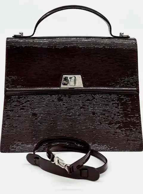 Louis Vuitton Burgundy Leather Glossy Epi Sevigne GM