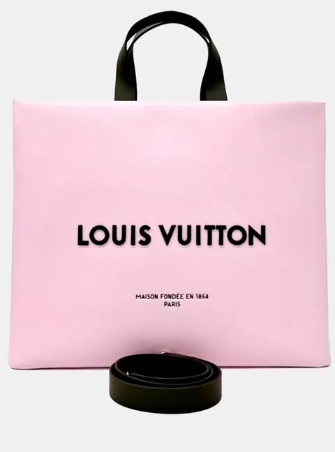 Louis Vuitton Shopper Tote MM Pink Leather Top Handle Bag