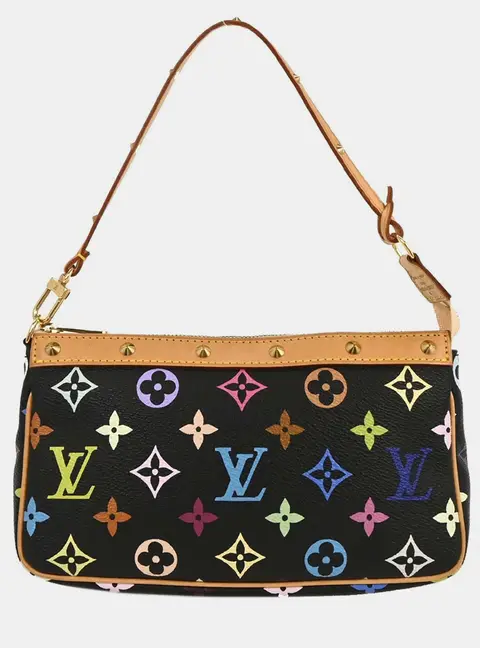 Louis Vuitton Pochette Accessoires Multicolor Black Monogram Canvas Bag