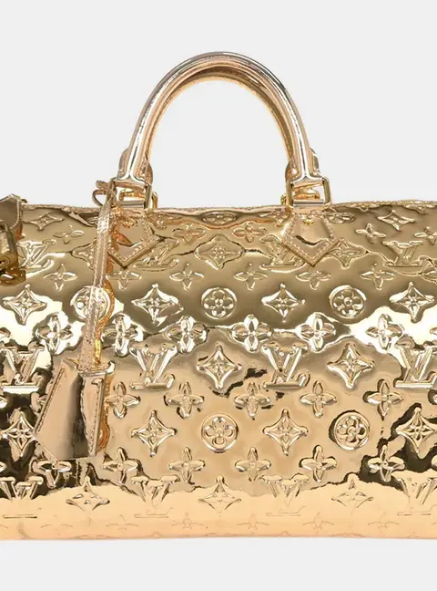 Louis Vuitton Speedy 30 Gold Monogram Miroir Top Handle Bag