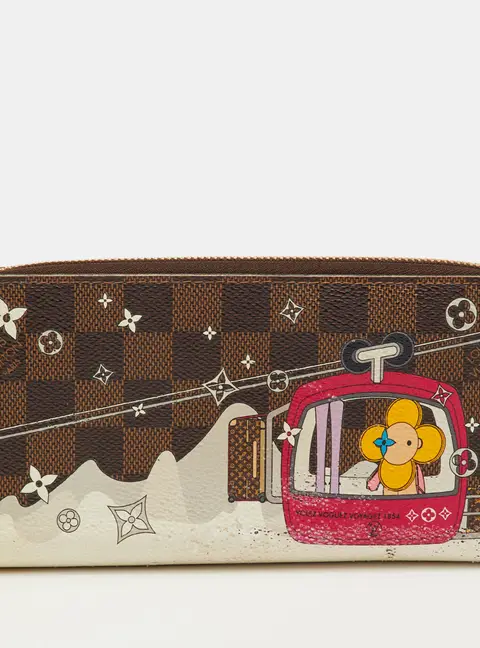 Louis Vuitton Vivienne Courchevel Damier Ebene Canvas Zippy Wallet