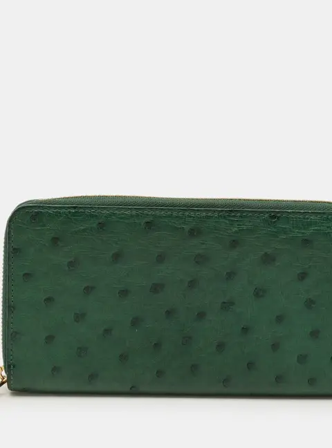 Louis Vuitton Zippy Green Ostrich Wallet