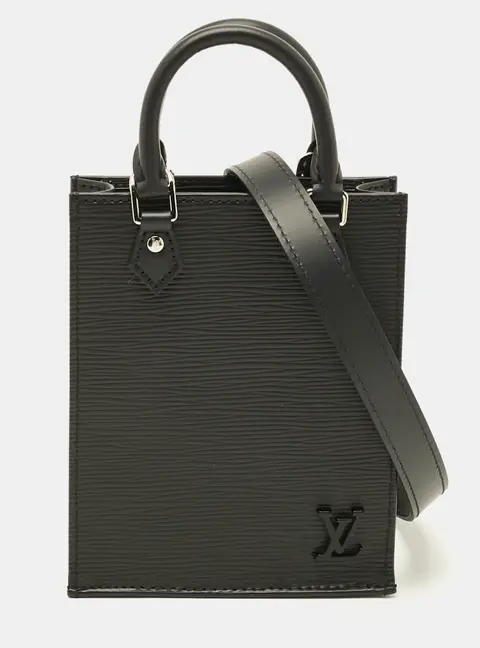 Louis Vuitton Sac Plat Petit Black Epi Leather Tote